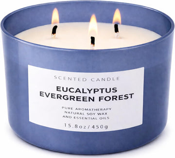 Eucalyptus Evergreen Forest Scented Candle, 3-Wick Soy, 15.8 oz - Set of 158