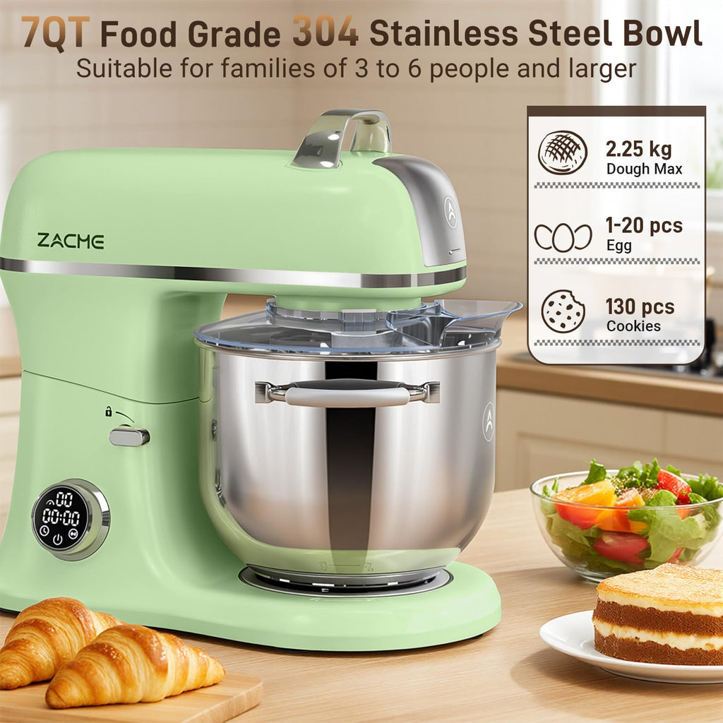 7 Quart Stand Mixer Aluminum Die Casting, 650W 12 Speed Tilt-Head Kitchen Electric Stand Mixer, Household Food Mixer