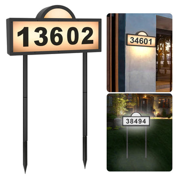 LED Solar Address Sign, Address Numbers for Yard with 2 Colors