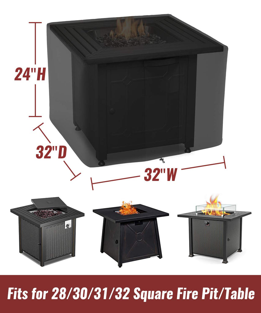 30 Inch Square Fire Pit Cover for Propane Fire Pit/Table