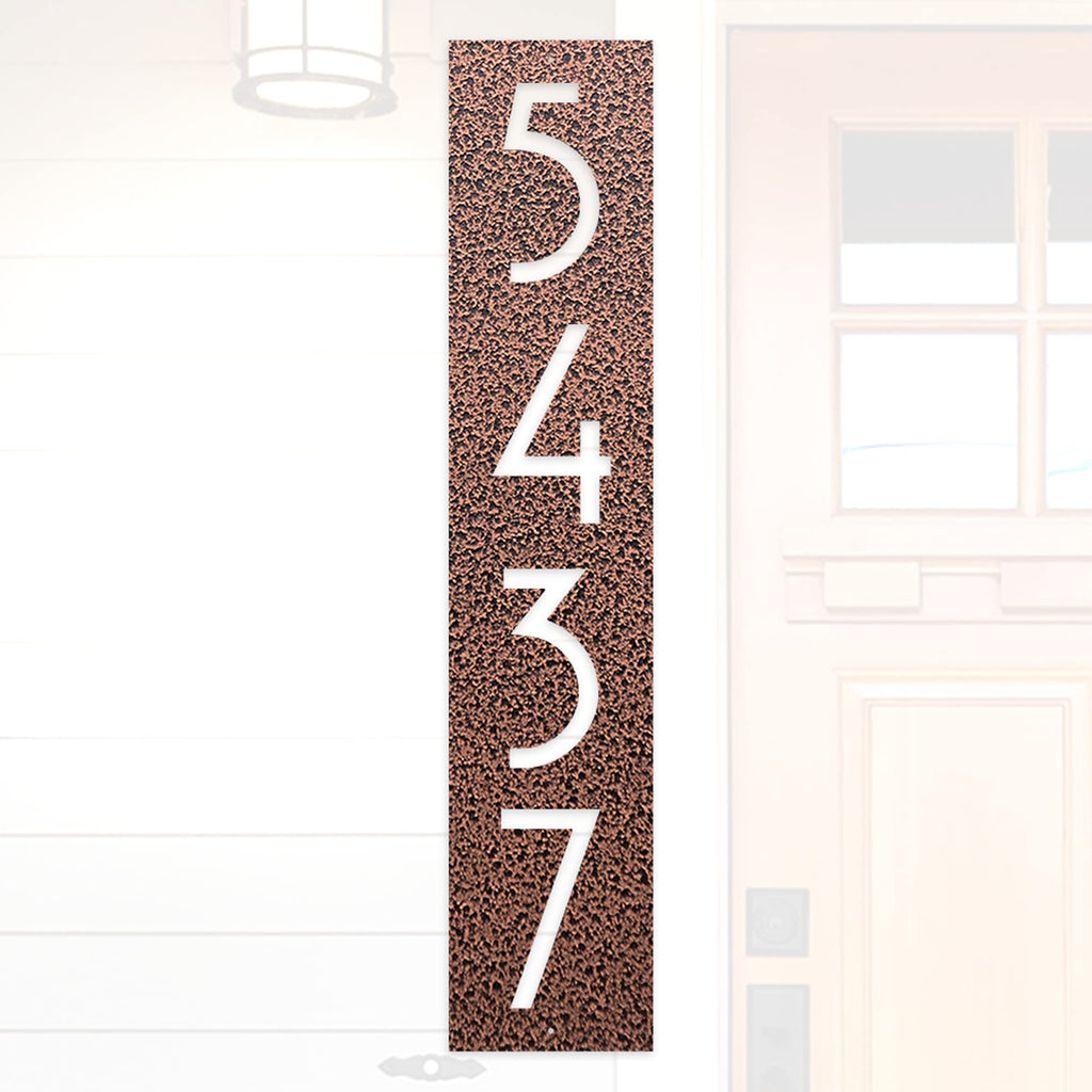 Metal Vertical House Number Sign | Mid Century Modern Address Plaque | Retro Style Address Sign | Handmade Vertical
