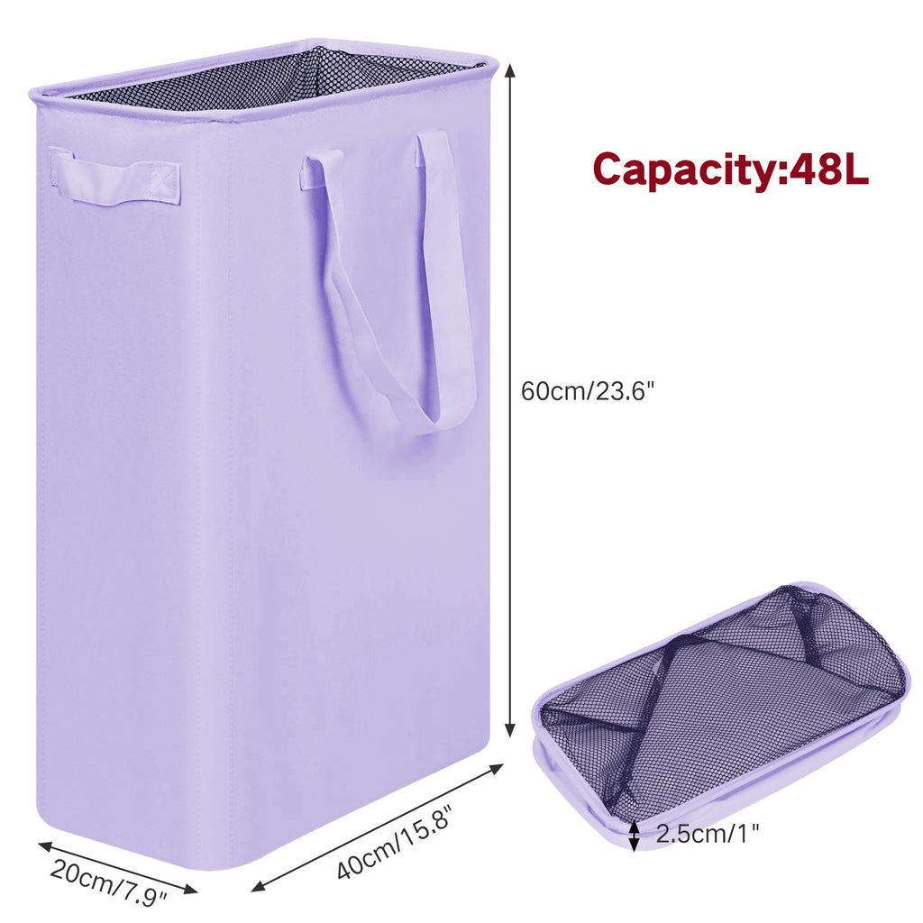 Slim Laundry Hamper Narrow Laundry Basket with Handles