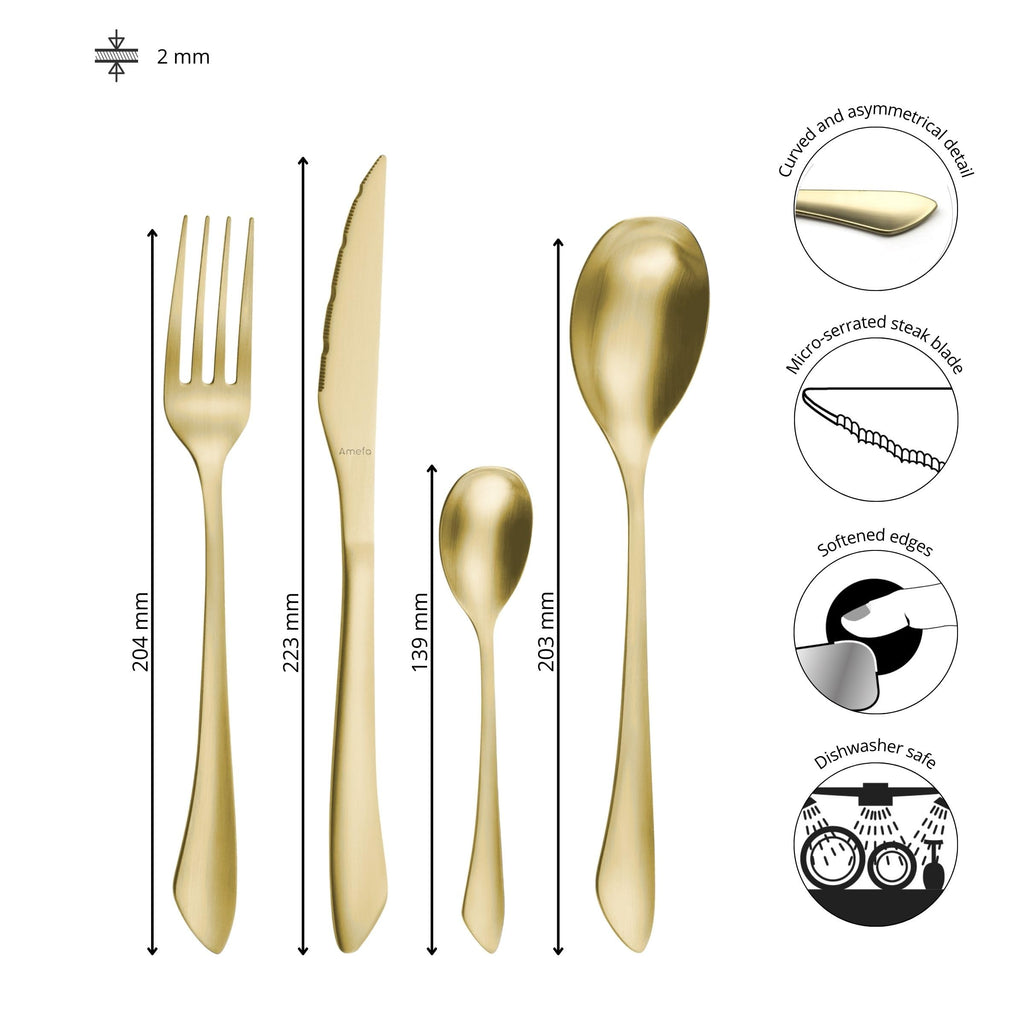 Instinct champagne cutlery set 16-piece