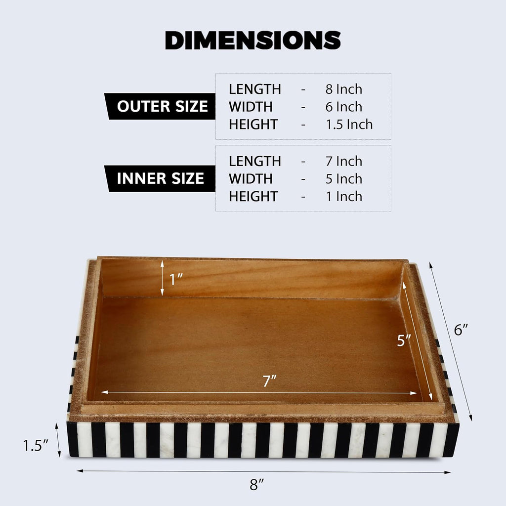 Large Decorative Storage Box with Lid - Black White Modern Storage Box, Remote Control Organizer for Coffee Table