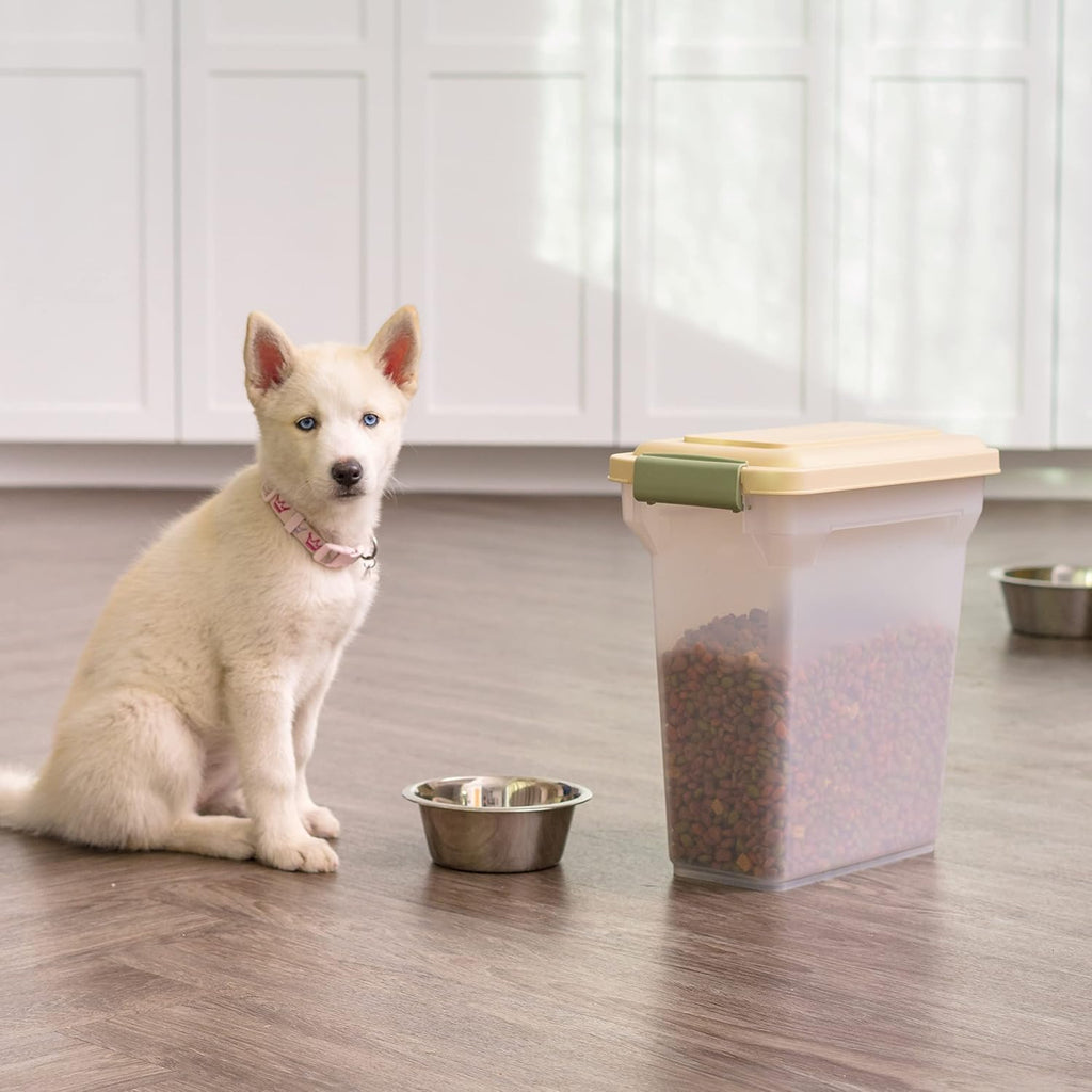 USA Dog Food Storage Container, Up to 13 lbs, Almond, Made in USA