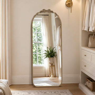 Bow Full Length Mirror: 21''x56'' Brass Vintage Arched Floor Mirror