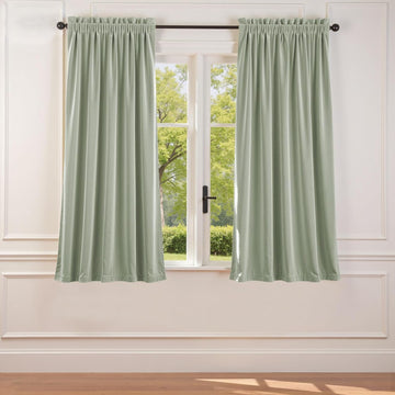 White Velvet Curtains 72 Inches Long Light Filtering Thermal Insulated Drapes Living Window Treatments Rod Pocket 2