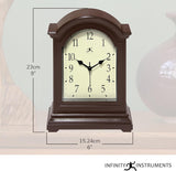 Infinity Instruments Miniature Grandfather Clock for Mantle, Vintage Tabletop Clock with Antique Design, 9"x6", Black