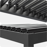 Louvered Pergola 10x12, Steel Aluminum Pergola with Adjustable Louvered Roofs