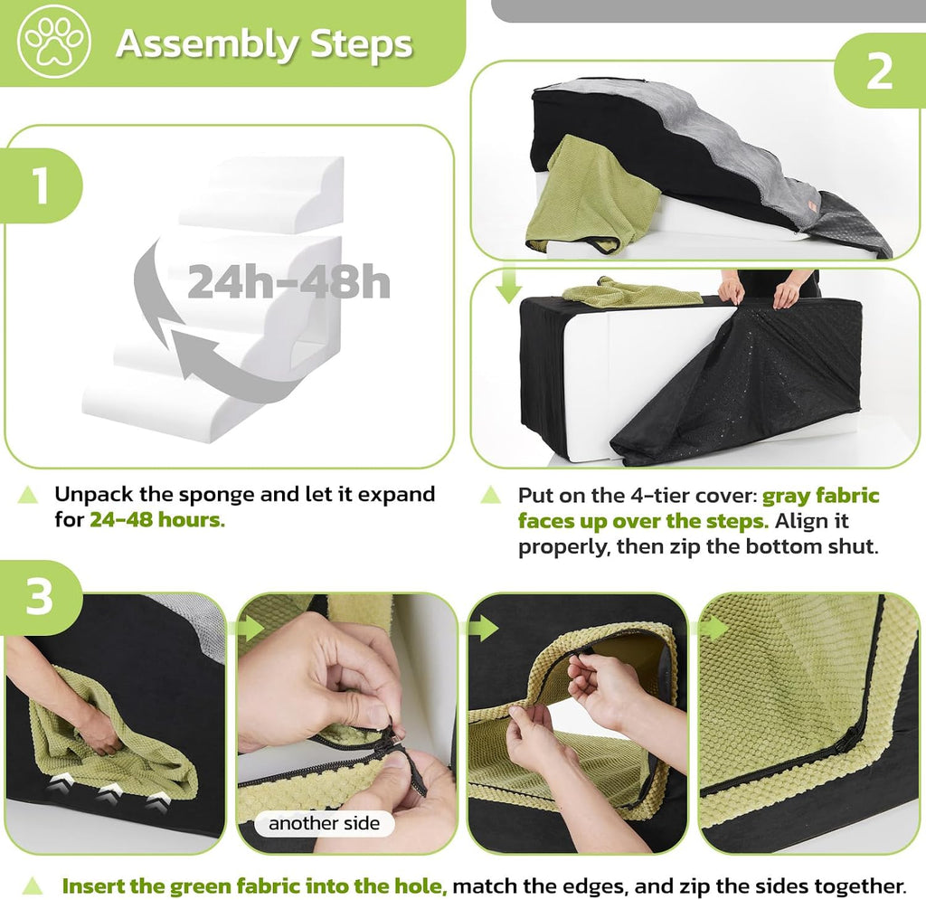 6 Steps 30 inches Height Dog Stairs for Bed for Small& Older Pets
