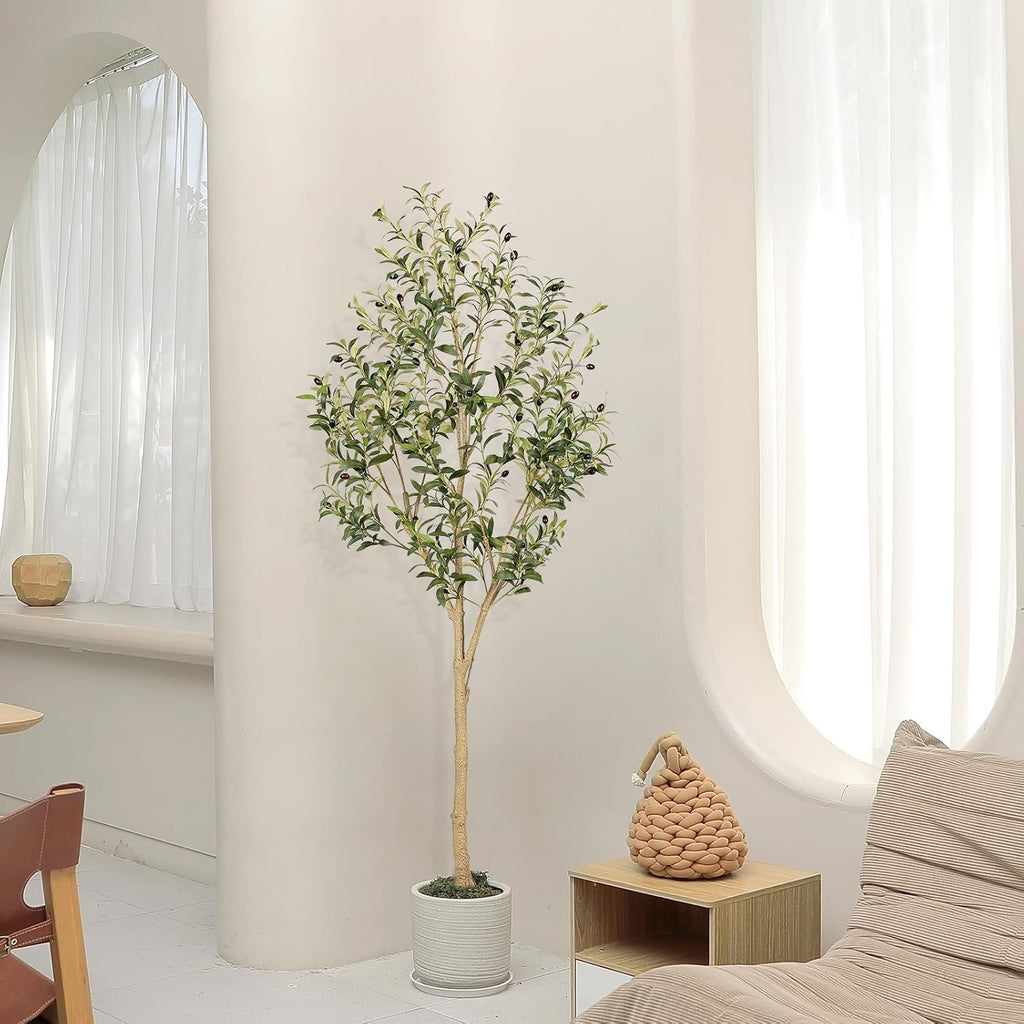 6FT Artificial Olive Tree Indoor with Realistic Appearance