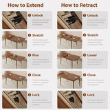 Solid Wood Extendable Dining Table for 4-8 People with Seamless Extension from 47.2 to 63 Inches, Easy Assembly