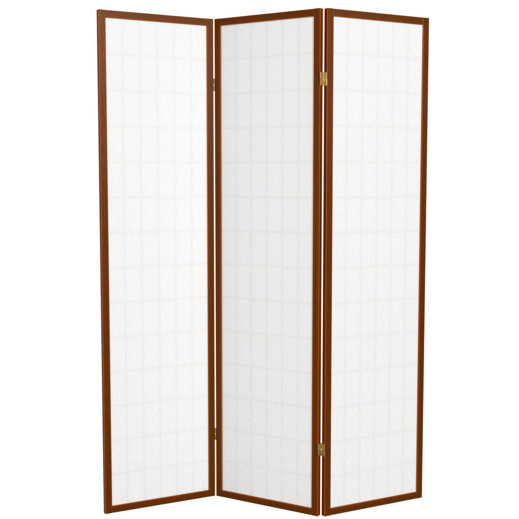 6 ft. Tall Window Pane Shoji Screen - Walnut - 3 Panels
