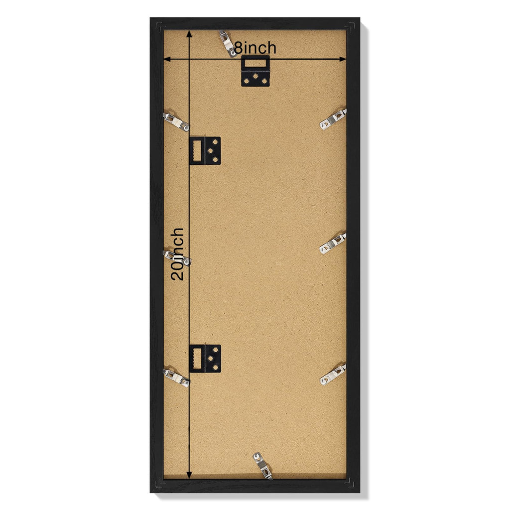 8x20 Collage Picture Frame, Displays 4Pcs 4x6 Pictures with Mat or 1Pcs 8x20 without Mat, Picture Frames Collage Wall
