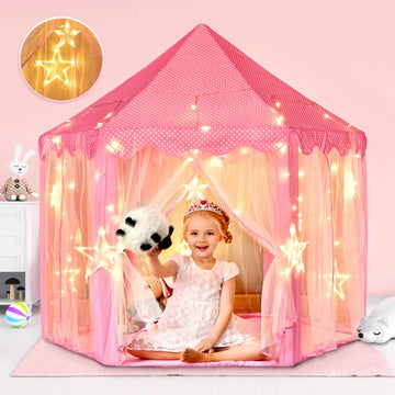 Princess Tent Kids Play Tent Indoor Girls Castle Playhouse, Pink