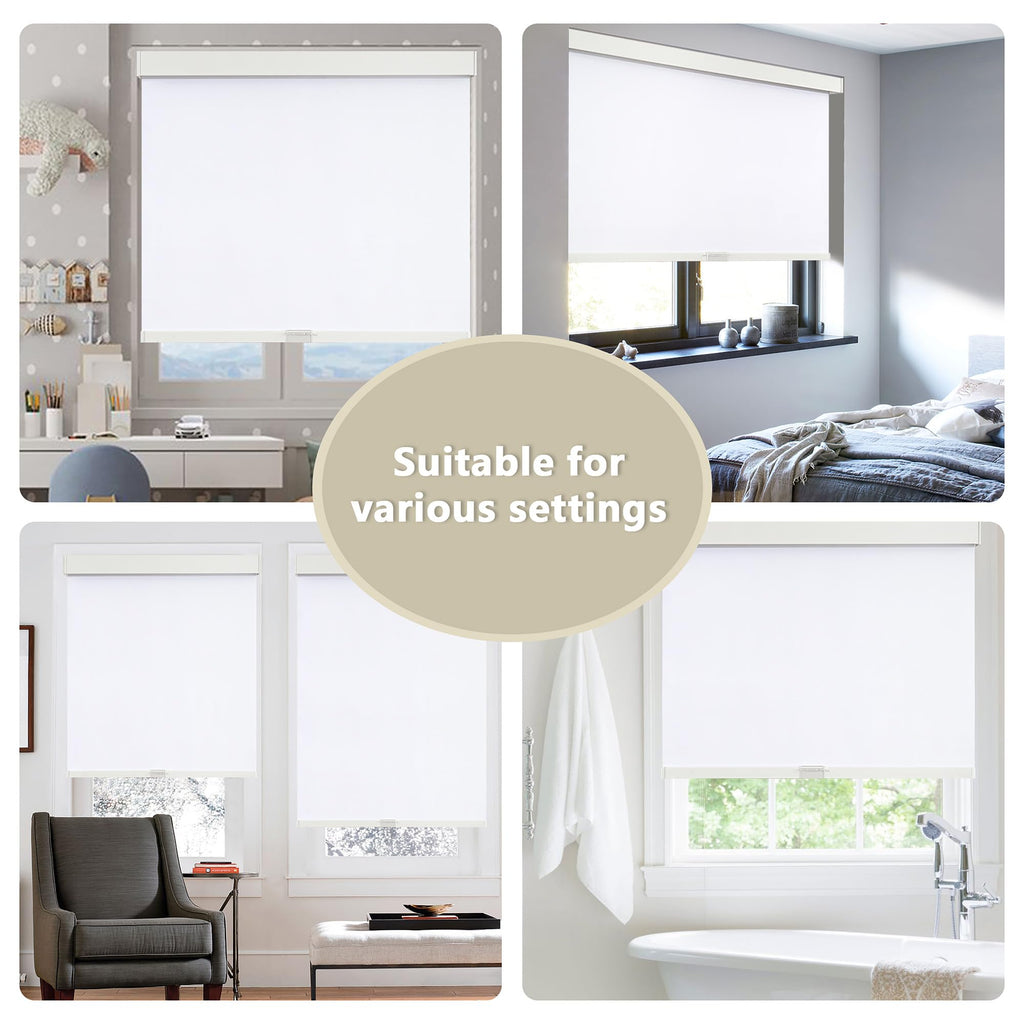 Cordless Blackout Roller Shades Blinds for Windows, White
