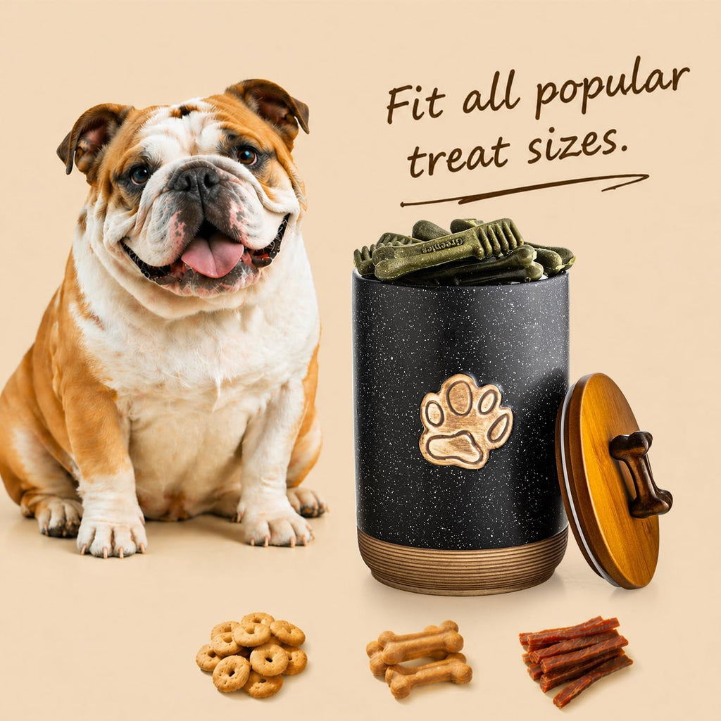 Dog Treat Container Airtight Seal, Training Dog Treat Jar with Lid