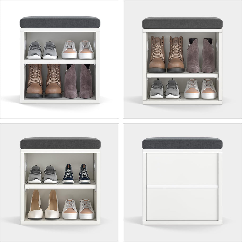 Small Shoe Bench with Cushion Shoe Bench with Storage and Seating, Seat Entryway Shoe Rack, Entryway