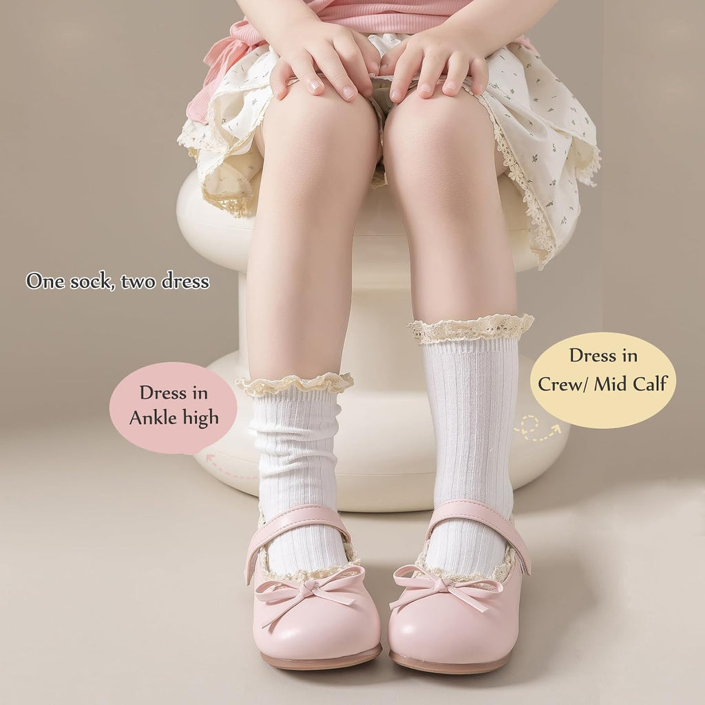 Girls Vintage Ruffle Dress Socks Toddler Girl Boot Socks