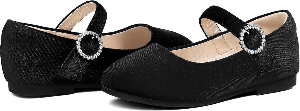 Girls Dress Shoes Kids Rhinestone Mary Jane Ballet Flats