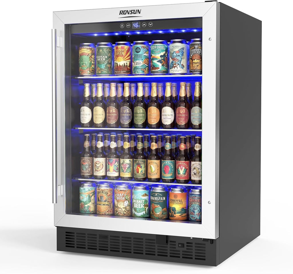 24 Inch Beverage Refrigerator, 5.8 Cu.Ft. Built-in Beverage Cooler, Under Counte