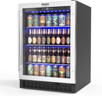 24 Inch Beverage Refrigerator, 5.8 Cu.Ft. Built-in Beverage Cooler, Under Counte