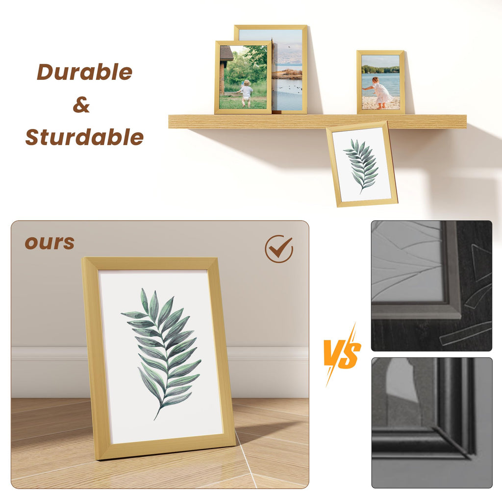 5x7 Picture Frame Set of 12, Gold Photo Frames Display 5"x7" Pictures, Picture Frames 5x7 Wall Gallery Collage Tabletop