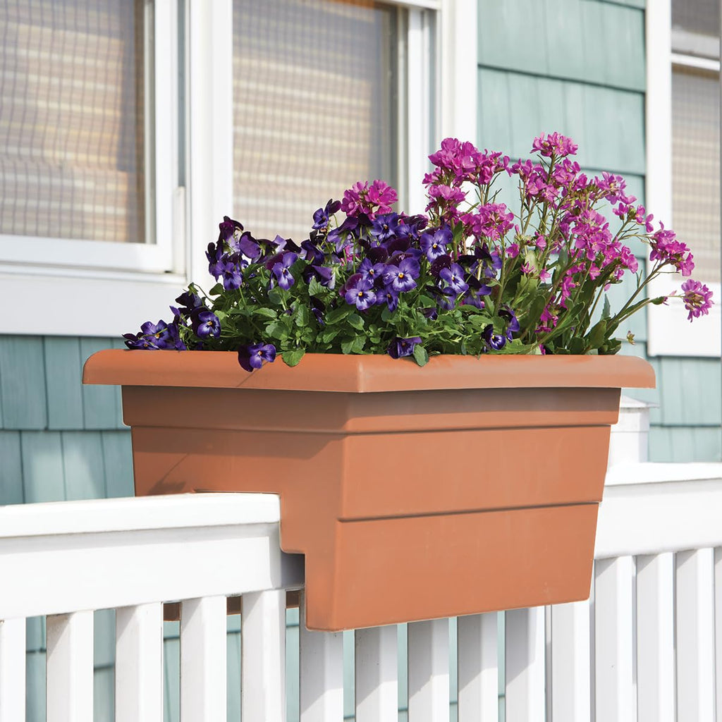 Countryside Railing Planter Box, 24 Inch, Terra