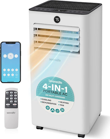 10,000 BTU Portable Air Conditioner and Heater, Small AC with Dehumidifier and Fan, Wifi Function