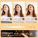 23" x 18" Vanity Mirror with Lights, Led Lighted Makeup Mirror with 3 Color Dimmable Lights, Touch Control, USB