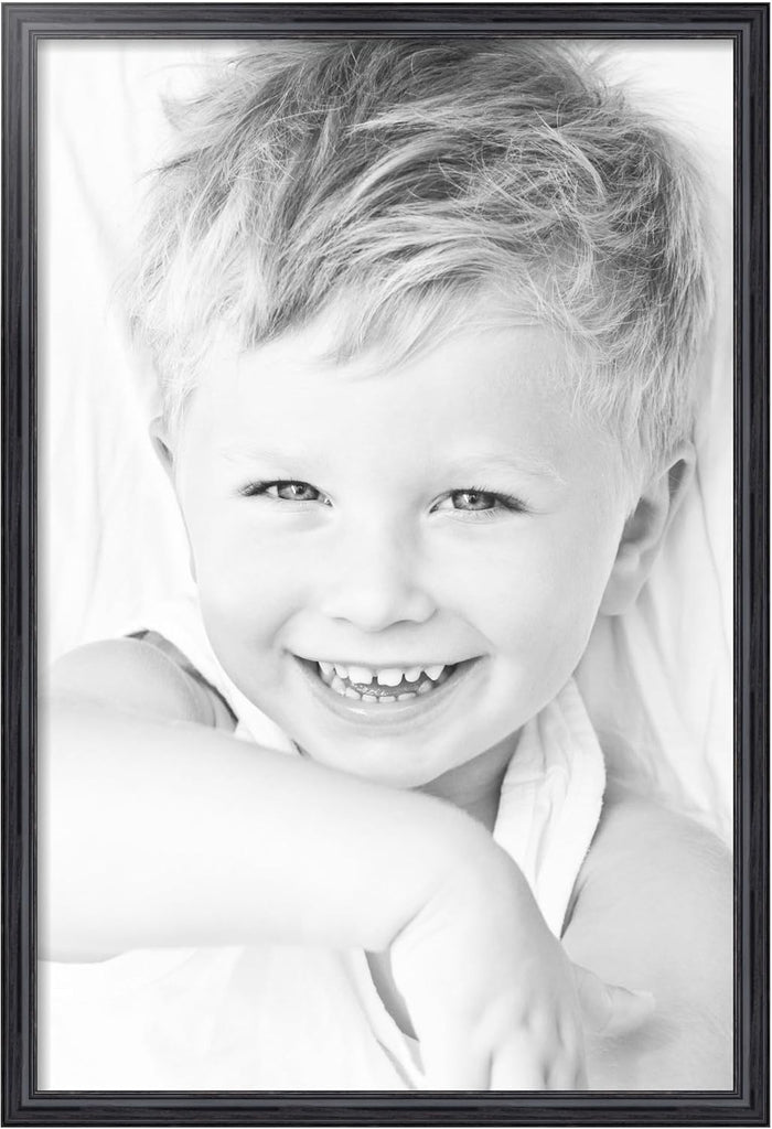 24x36 Inch Black Picture Frame, This 1.25 Inch Custom MDF Poster Frame is Galleria Noir - Comes with Foam Backing