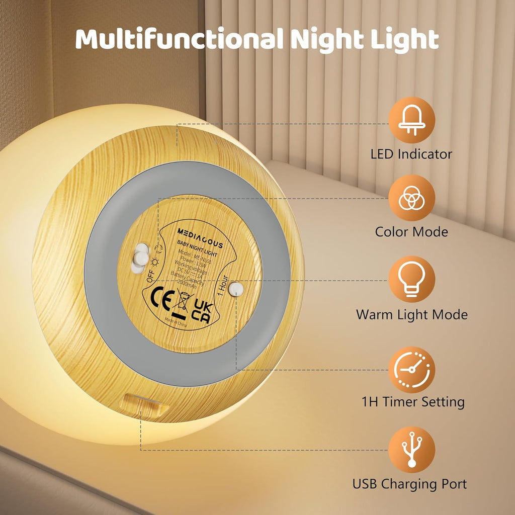 Night Light for Kids, 7 Colors Changing Egg Light
