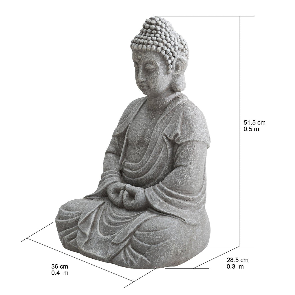 Buddha Statue 20 in. Large Sized Buddha Garden Statue Gray Decorative Outdoor Buddha Statue