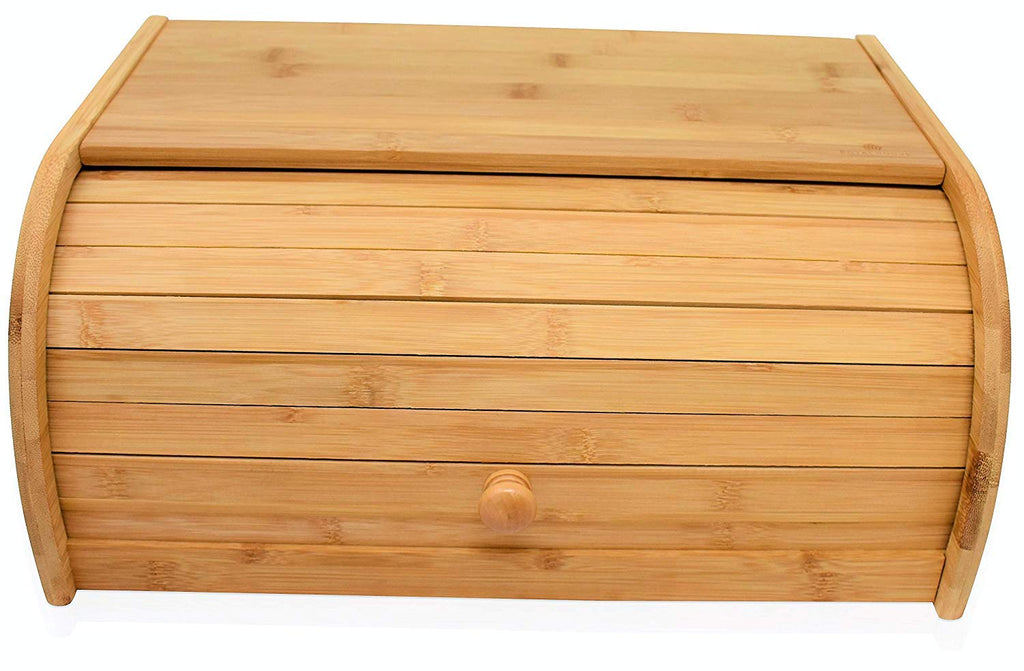 Bread Box - Natural Bamboo Roll Top Countertop, Large