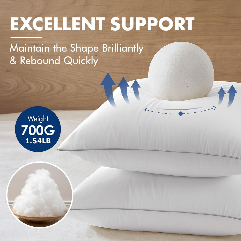 22x22 Inch Pillow Inserts with 100% Cotton Cover - Set of 2