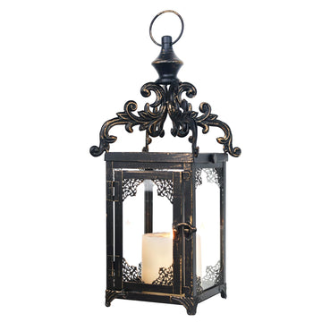 Lanterns Decorative Indoor Hanging Lantern Outdoor, Vintage Metal Tabletop Decor Lantern Rustic Home, Candle Holders
