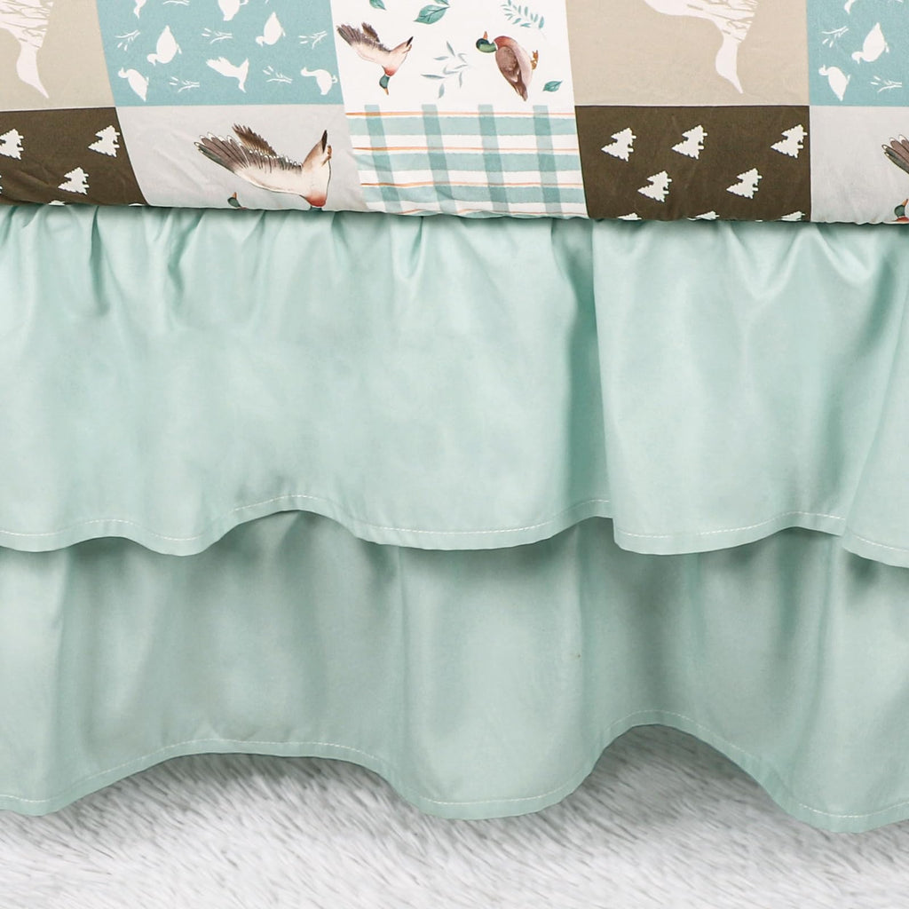 4-Piece Crib Bedding Set for Girls Boys, Baby Crib Bedding Set for Newborn & Infant, Neutral Nursery Bed Set Includes
