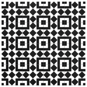 Oasis Tile Retro Neuve Checkers Blocks | 8x8 Matte Porcelain Tile