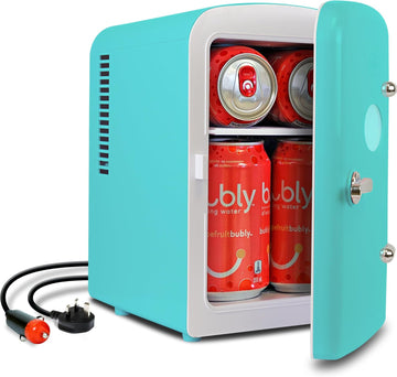 Retro Mini Fridge 4 Liter Green Portable Refrigerator for Bedroom Office Dorm Skincare Table Top Beverage Cooler