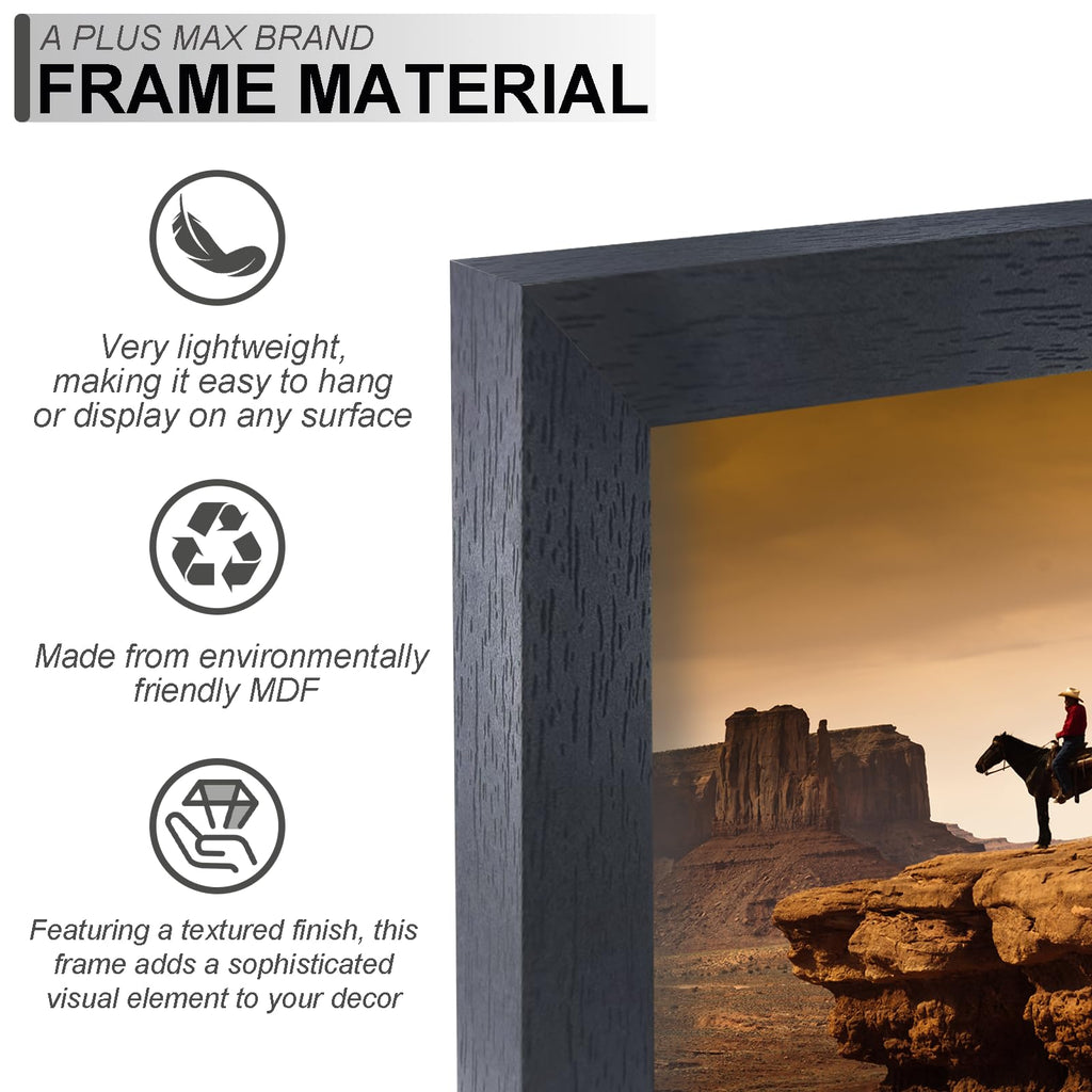 24x32 Picture Frame Set of 2 Black Light Weight Wall Mount