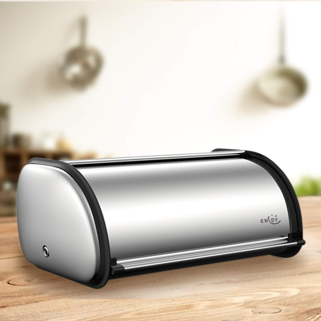 Counter, Stainless Steel Roll Top Bread Bin