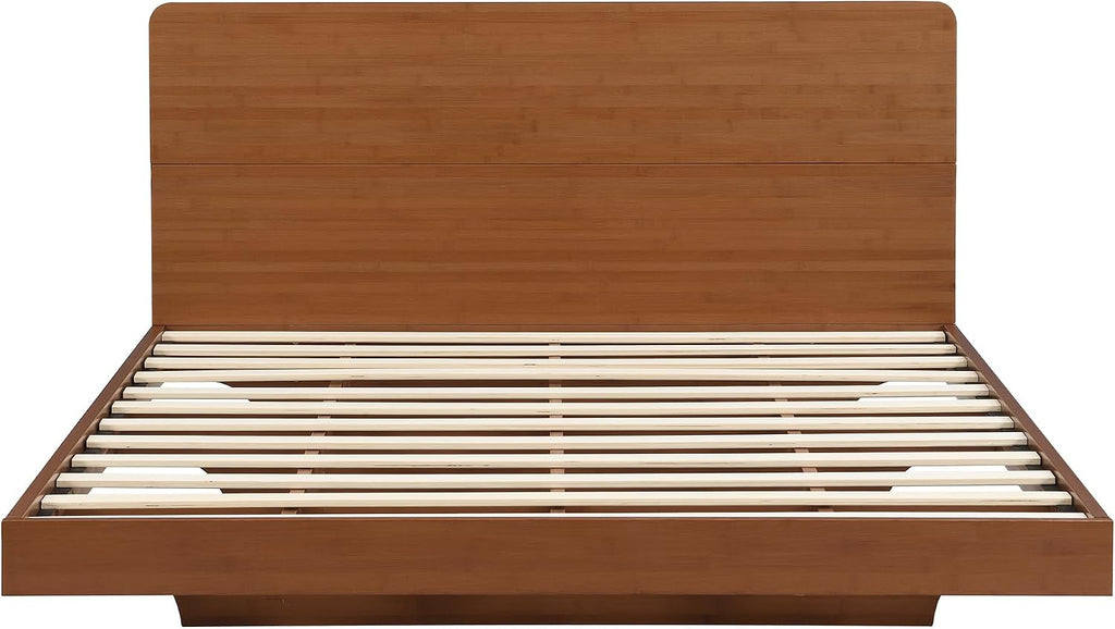 Bamboo Japanese Joinery Floating Bed Frame with Headboard
