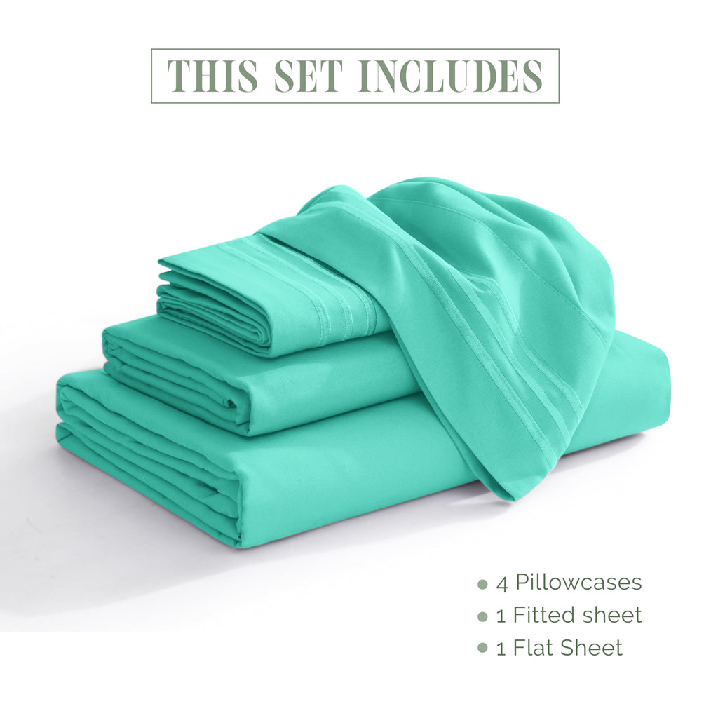 Luxury 1500 Premium Hotel Quality Microfiber 4-Piece Sheet Set - Soft, All Around Elastic 18-24 Inches Deep Fitted