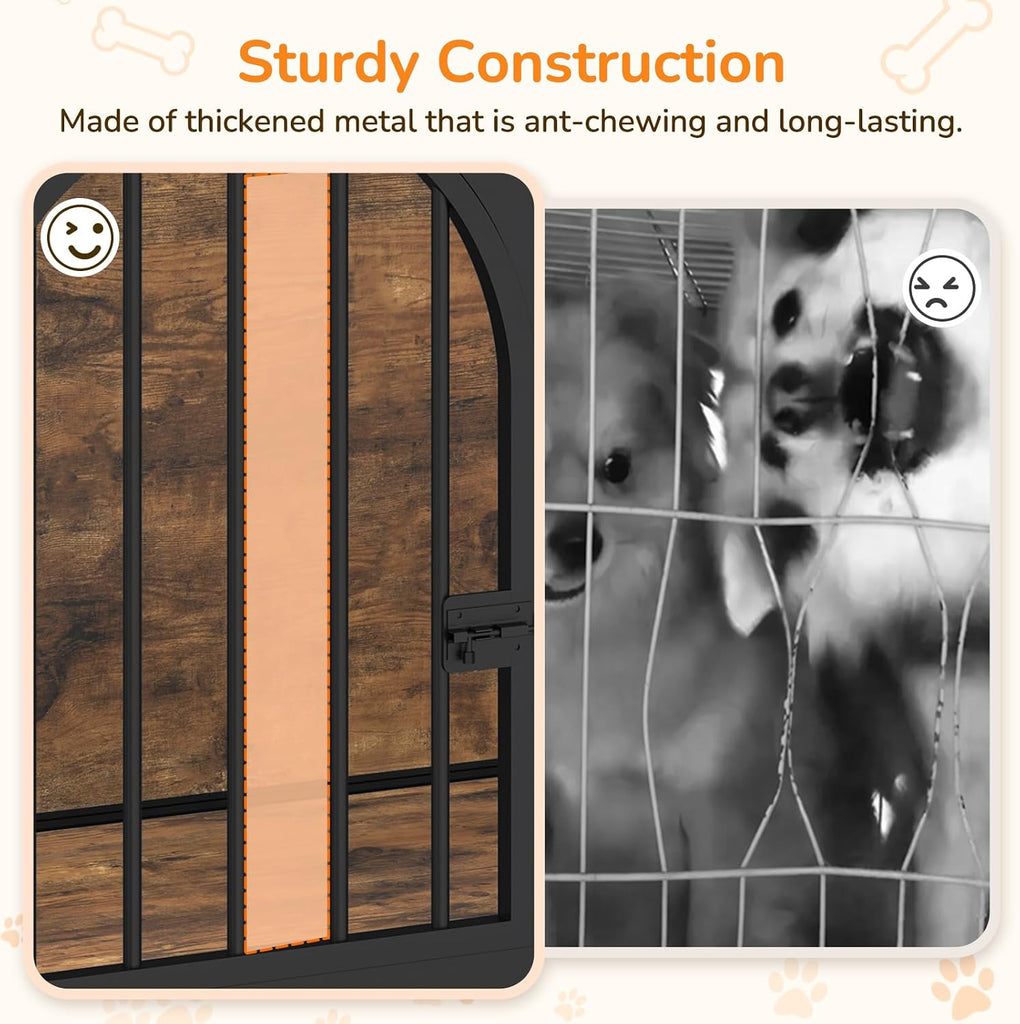 Dog Crate Furniture Foldable, Assembly-Free Dog Kennel