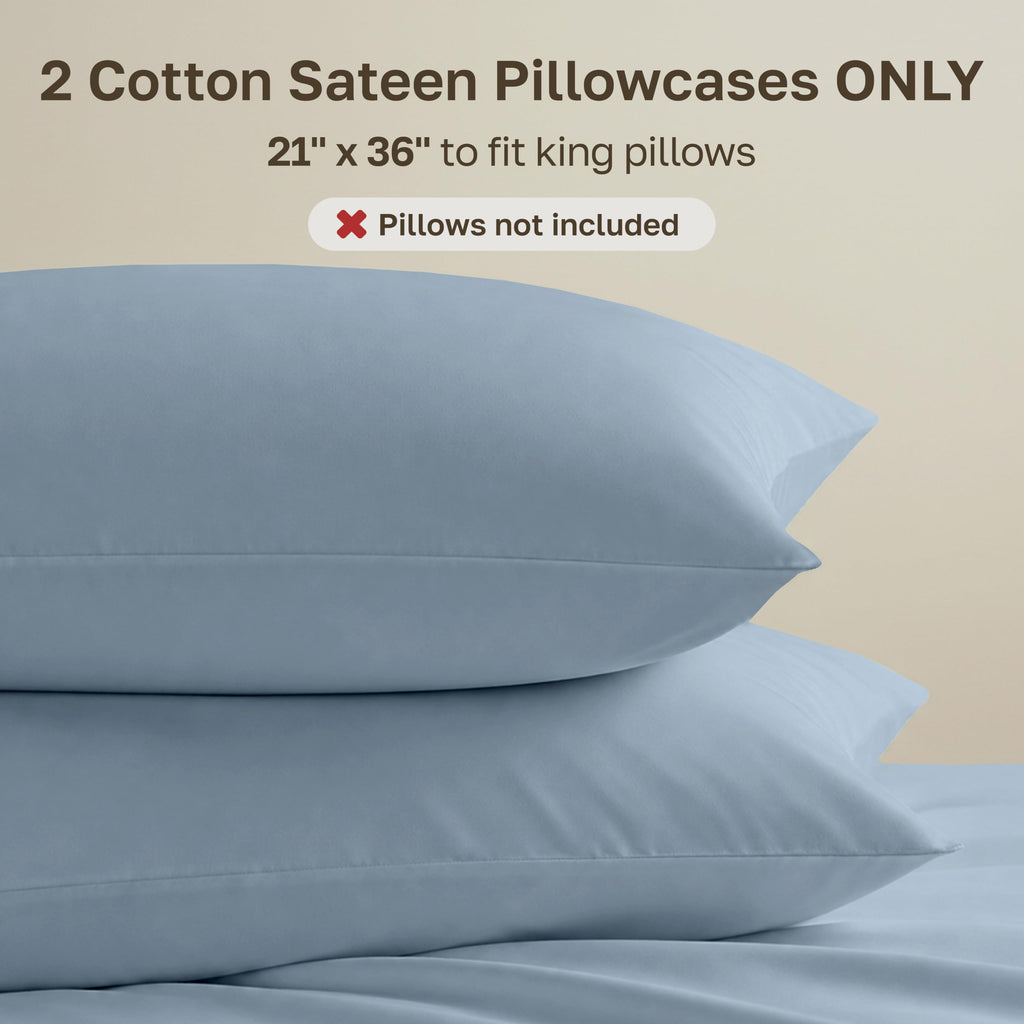 100% Egyptian Cotton 2-Pack King Size Pillowcases