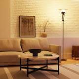 63361 Gatineau 71" Dark Bronze Floor Lamp with Alabaster Glass Shade