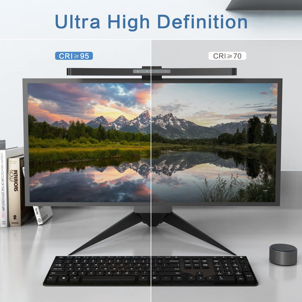 Curved Monitor Light Bar with Wireless Remote,Monitor Auto-Dimming and Camera Base,Applicable to All Screens. No