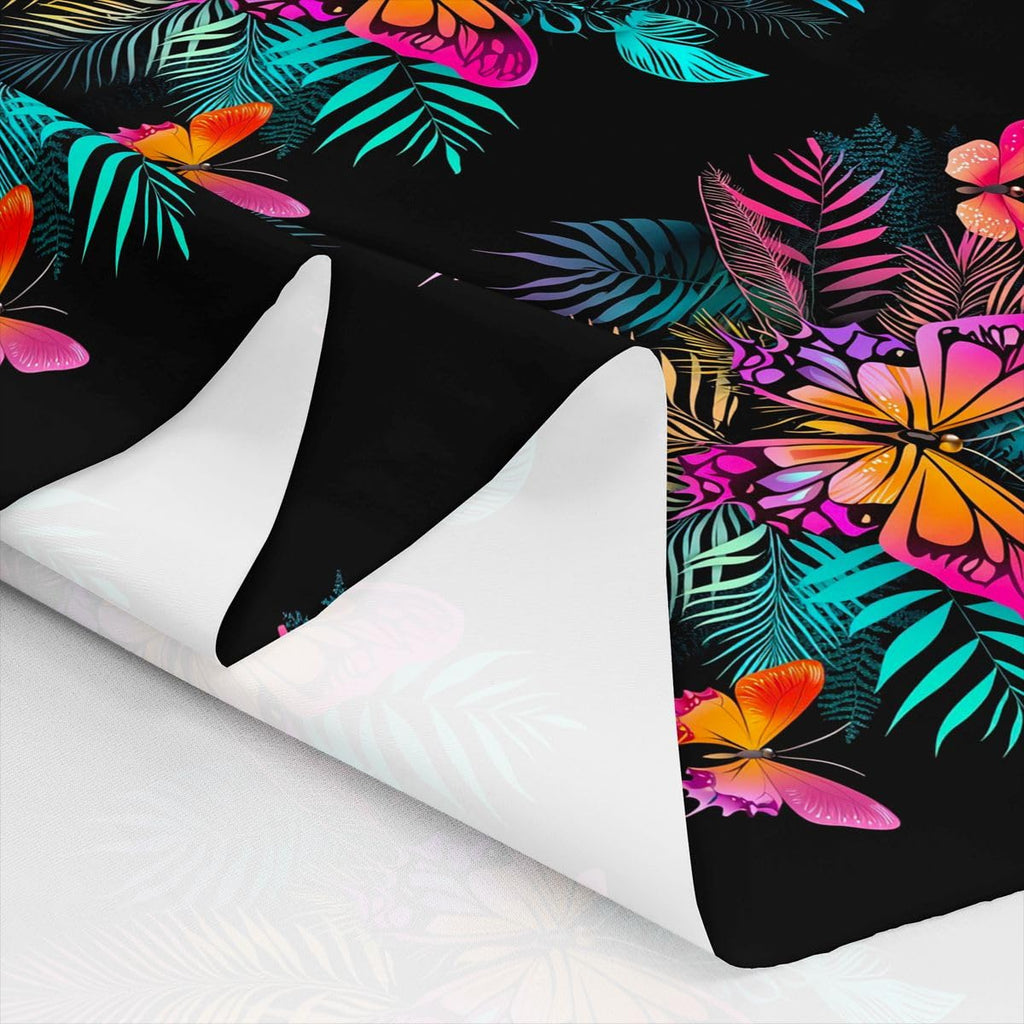 Boho Butterfly Fabric By The Yard, Palm Tree Upholstery Fabric, Tropical