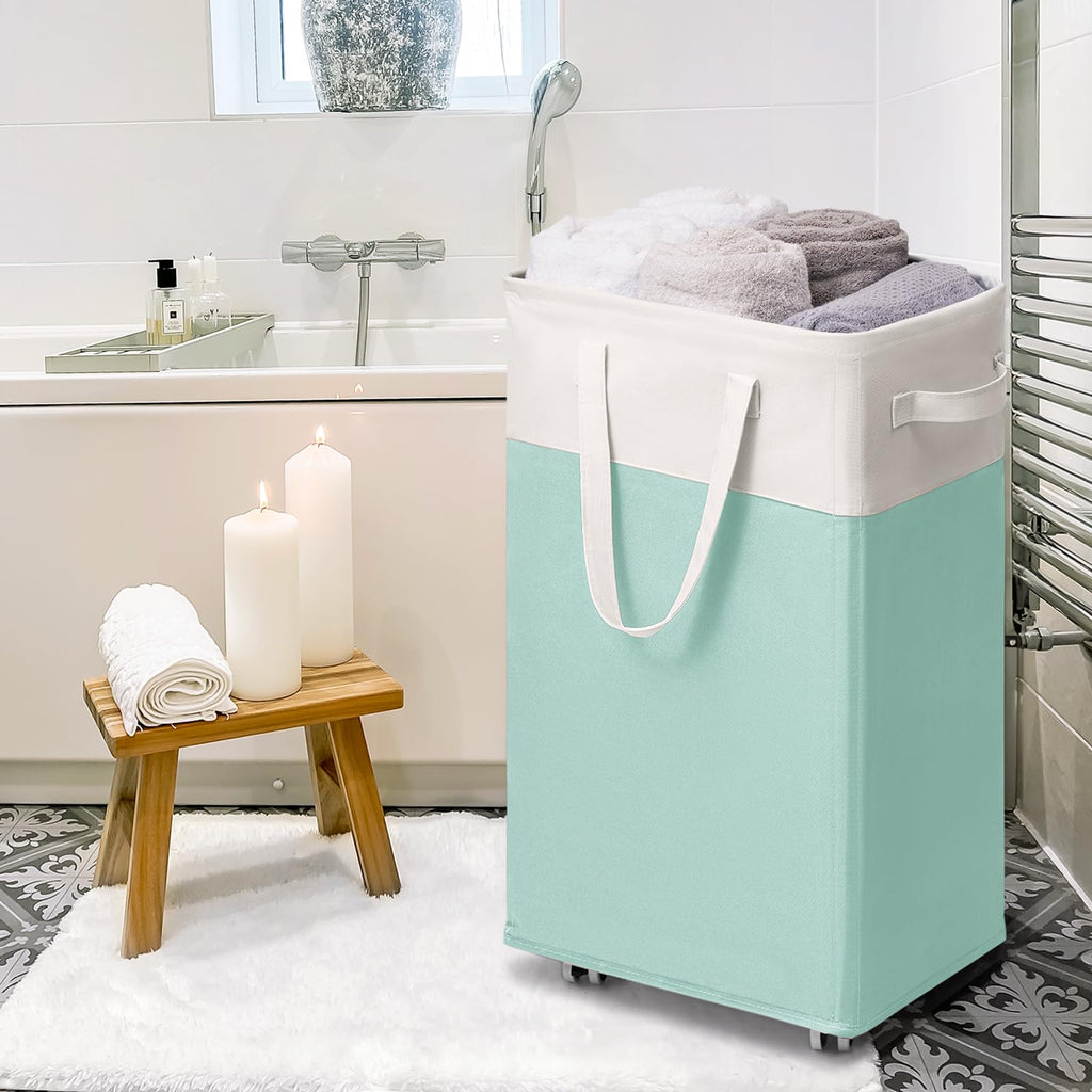 Laundry Basket with Wheels, 75L Laundry Hamper with Wheels, Large Laundry Basket with Removable Wash Bag, Clothes