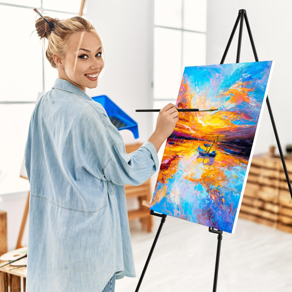 Easel Stand for Sign, 63" Portable Easels Stand for Display, Lightweight Adjustable Tripod Art Easel Stand for